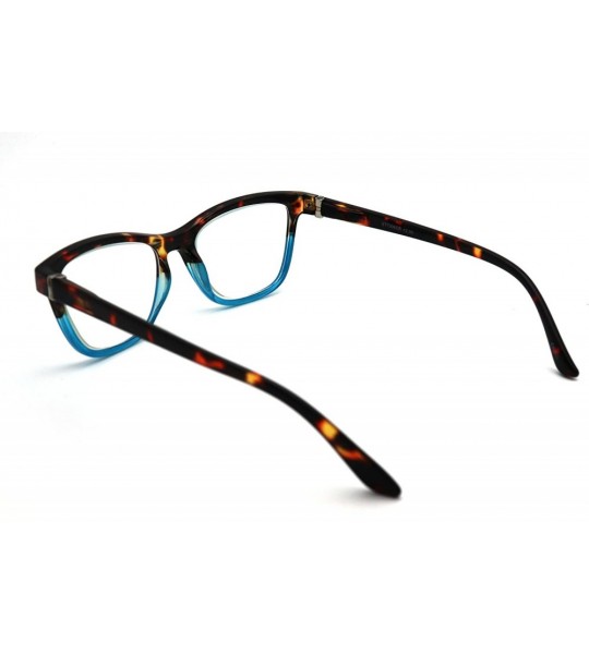 Rectangular basic computer lenses reader Reading Glasses many sizes - A1 Medium Size Tortoise Blue / Computer Lens - C218GU8O...