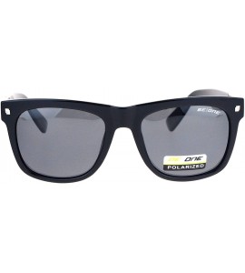 Square Polarized Lens Sunglasses Classic Square Frame Unisex Fashion Shades - Black (Black) - C9184DCQC7T $22.77