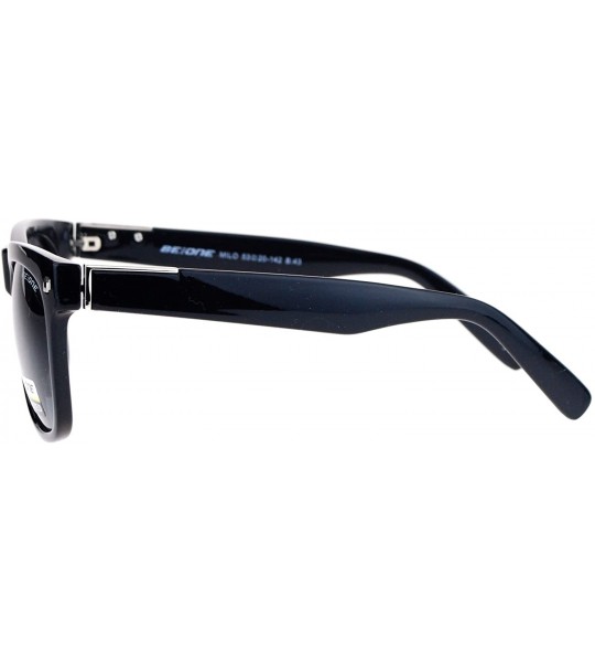 Square Polarized Lens Sunglasses Classic Square Frame Unisex Fashion Shades - Black (Black) - C9184DCQC7T $22.77