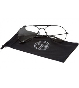 Aviator Clear Lens Aviator Sunglass - Black 12 Pack - CQ17YZTQNK2 $54.72