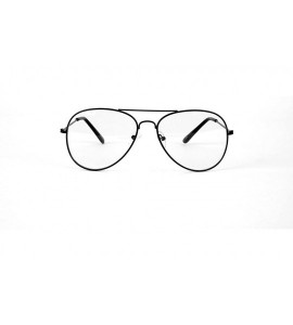 Aviator Clear Lens Aviator Sunglass - Black 12 Pack - CQ17YZTQNK2 $54.72