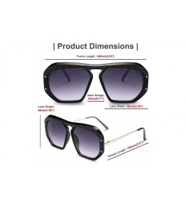 Square Fashion Large Frame Sunglasses for Women Irregular Thick Plastic Designer Style Shades - Black - CF196M8WICQ $29.19