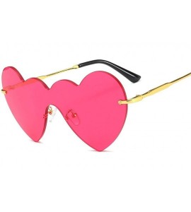 Oval Fashion One Piece Love Heart Lens Sunglasses Women Transparent Plastic Glasses Style Sun Clear Lady - Black - CL198ZAEDM...