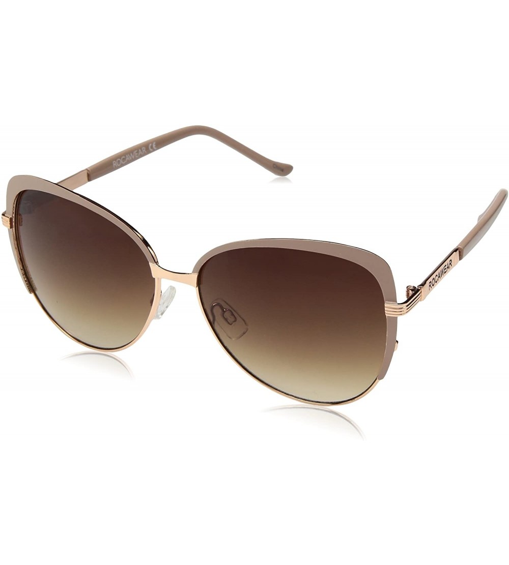 Cat Eye Women's R573 Metal Cat-Eye Sunglasses with 100% UV Protection - 60 mm - Rose Gold/Nude - CV129HH0SFP $83.71