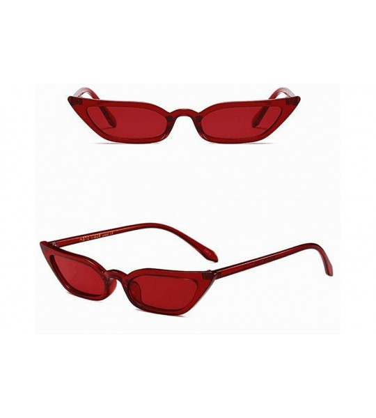 Cat Eye Women's Lightweight Oversized Sunglasses Cat Eye Sunglasses Retro Small Frame UV400 Sun Eyewear - Red - CG199HS8OXI $...