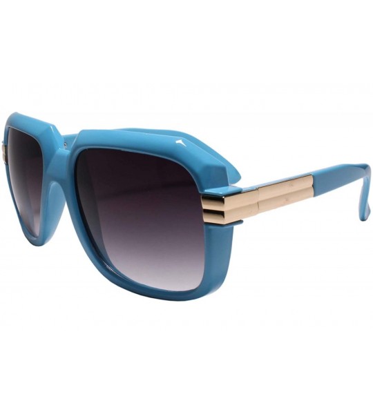 Square Swag Hip Hop Rapper Dope Stylish Run DMC Inspired Sunglasses - Blue - C3193OD23QG $22.91