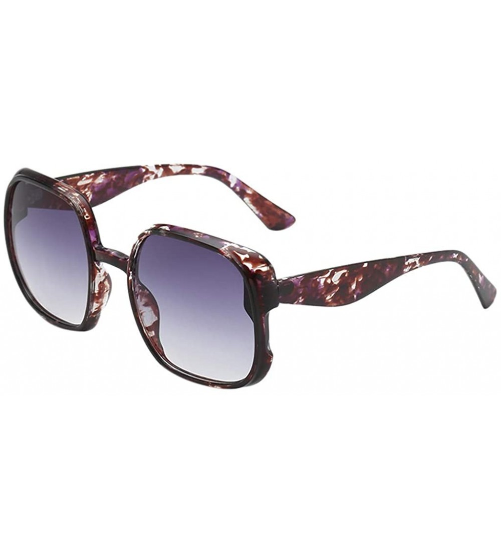 Round Fashion Irregular Shape Sunglasses for Women Men Vintage Retro Style Glasses - D - CS18UM83US7 $21.48