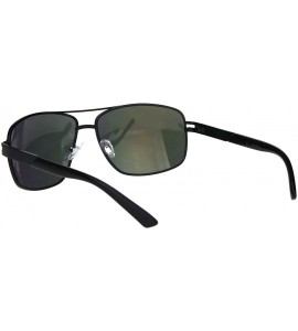 Aviator Mens Sunglasses Pilot Navigator Square Aviator Fashion Shades UV 400 - Black (Orange Mirror) - CZ18SAXRGML $19.57