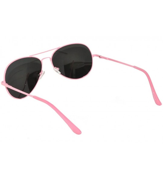 Aviator Aviator Style Sunglasses Colored Lens Colored Metal Frame with Spring Hinge - Pink_red_mirror_lens - CL121GEYWOF $17.63