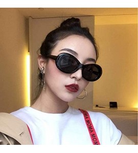 Oval Womens Fashion Sunglasses Lightweight Sunglasses with Oval Lens PC Sunglasses for Girls - Green Frame Purple Lens - CL18...