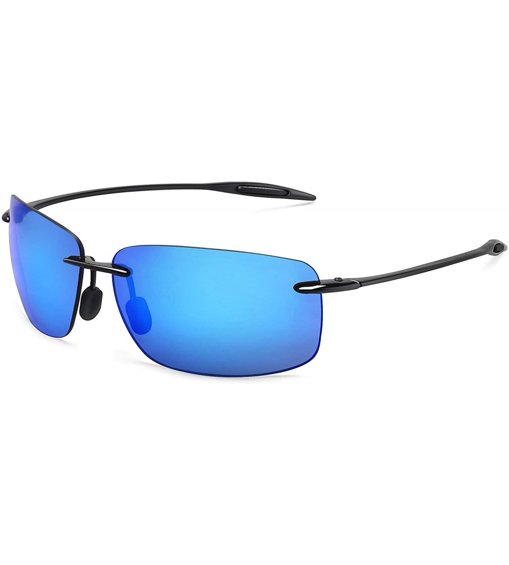 Wrap Sunglasses Rimless Running Lifestyle - C3-blue - CM18HLT0QGI $28.75