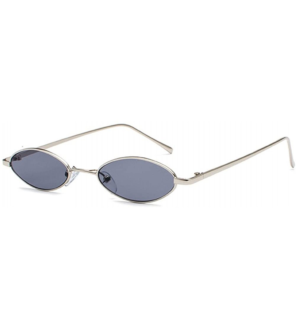 Oval Vintage Oval Sunglasses Small Metal Frames Designer Glasses - C3 - C918D0UAZLE $43.68