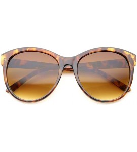 Cat Eye Women's Fashion Horn Rimmed Oversized Cat Eye Sunglasses 58mm - Tortoise / Amber - CR12JP6G0VJ $18.22