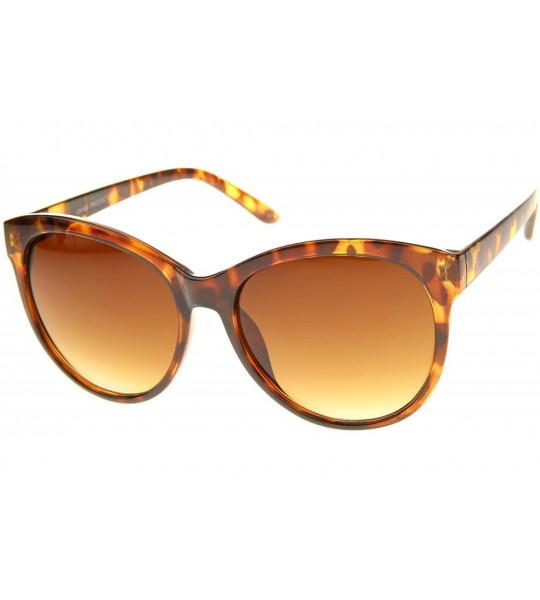 Cat Eye Women's Fashion Horn Rimmed Oversized Cat Eye Sunglasses 58mm - Tortoise / Amber - CR12JP6G0VJ $18.22