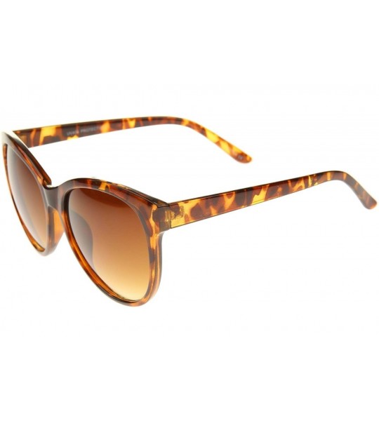 Cat Eye Women's Fashion Horn Rimmed Oversized Cat Eye Sunglasses 58mm - Tortoise / Amber - CR12JP6G0VJ $18.22