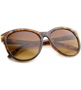 Cat Eye Women's Fashion Horn Rimmed Oversized Cat Eye Sunglasses 58mm - Tortoise / Amber - CR12JP6G0VJ $18.22