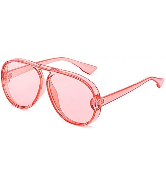 Oversized New retro big box fashion frog mirror unisex trend luxury brand designer sunglasses UV400 - Pink - C518M97GQI7 $18.68