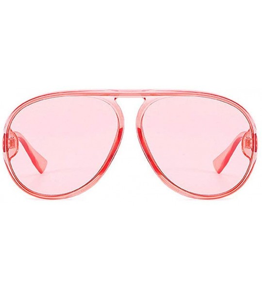 Oversized New retro big box fashion frog mirror unisex trend luxury brand designer sunglasses UV400 - Pink - C518M97GQI7 $18.68