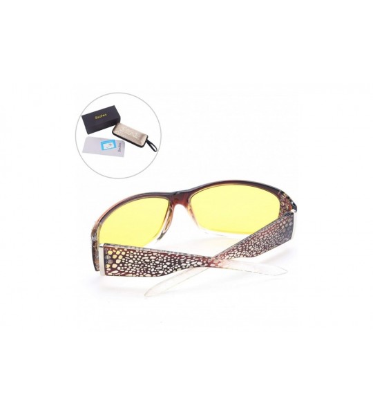 Rectangular Night Vision Glasses for Women - Clear Sight Safety Glasses for Headlight - Anti Glare for Night Driving - CA18WD...