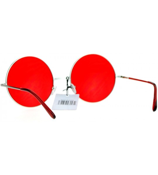 Oversized Hippie Retro Groovy Gradient Oversize Circle Lens Round Lennon Sunglasses - Bright Red - CZ12IGSR67J $19.09