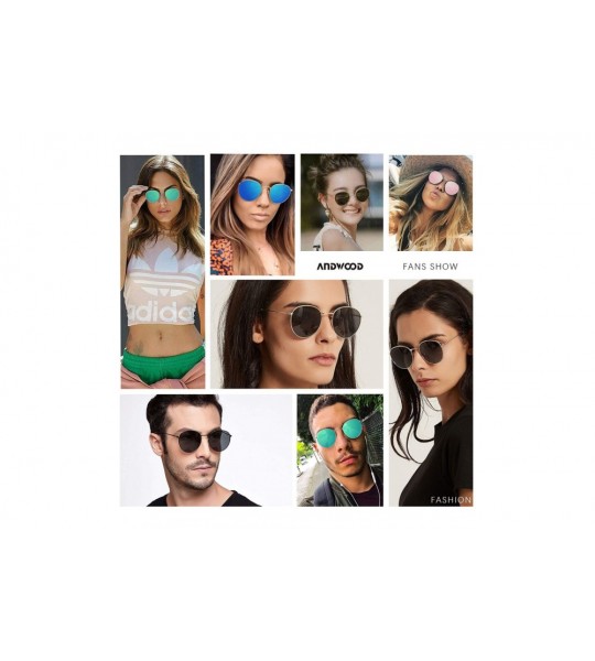 Aviator Round Sunglasses Circle for Women Small Polarized Men Retro Trendy Vintage Sun Glasses JADE - CZ18H8ZCIRQ $24.47