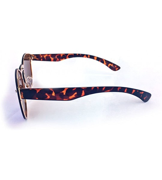 Butterfly One Piece Rimless Retro Reflective Mirror Multi Shade Lens Sunglasses - Leopard Legs - CH17YZ6IXY4 $42.84