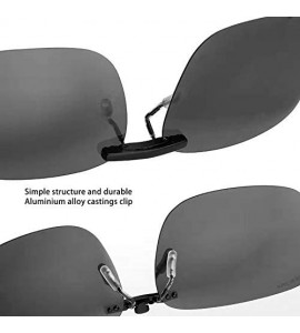 Rimless Polarized Clip on Sunglasses- UV Protection/Anti-glare- Small Metal Clip- Driving/Fishing/Outdoor- Unisex- Black - CN...