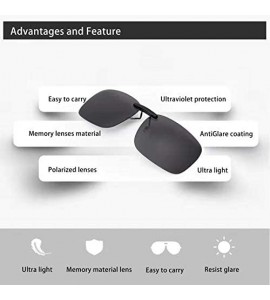 Rimless Polarized Clip on Sunglasses- UV Protection/Anti-glare- Small Metal Clip- Driving/Fishing/Outdoor- Unisex- Black - CN...