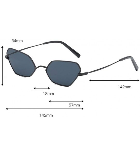 Rimless Polarized Glasses for Women - Metal Big Frame Sunglasses Irregular Shape Candy Color Mirror Lens Retro Eyeglasses - C...