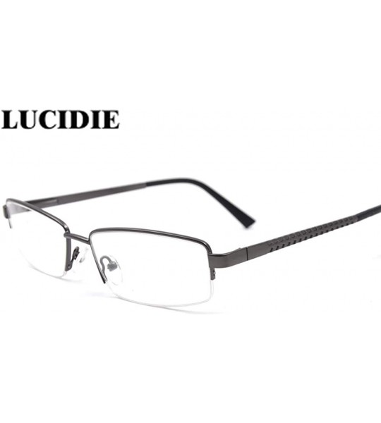 Rectangular Rectangular Half Frame Men's Myopia Glasses Frame - Gun - CT18WEK699O $23.61