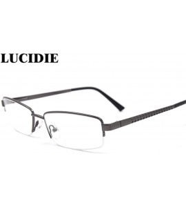 Rectangular Rectangular Half Frame Men's Myopia Glasses Frame - Gun - CT18WEK699O $23.61