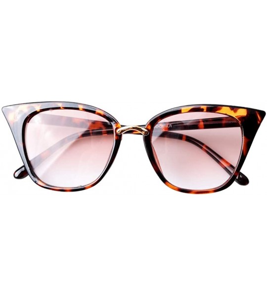 Cat Eye Womens Quality Readers Stylish Oversized Cat Eye Custom Reading Glasses - Leopard Frame With Tea Lens - C218WUTYR9A $...