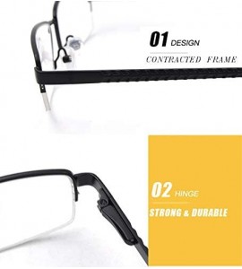 Rectangular Rectangular Half Frame Men's Myopia Glasses Frame - Gun - CT18WEK699O $23.61