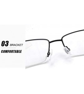 Rectangular Rectangular Half Frame Men's Myopia Glasses Frame - Gun - CT18WEK699O $23.61