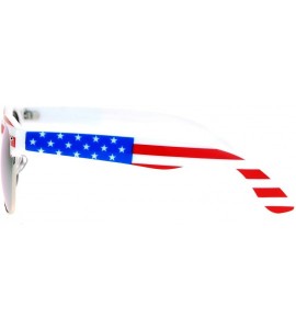 Wayfarer Mirror Lens Patriotic USA Flag Print Half Rim Sunglasses - Solid Yellow - CJ12HVJR6N3 $19.00