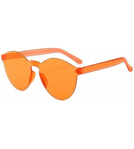 Round Unisex Fashion Candy Colors Round Outdoor Sunglasses Sunglasses - Light Orange - CA19037EMA6 $31.87