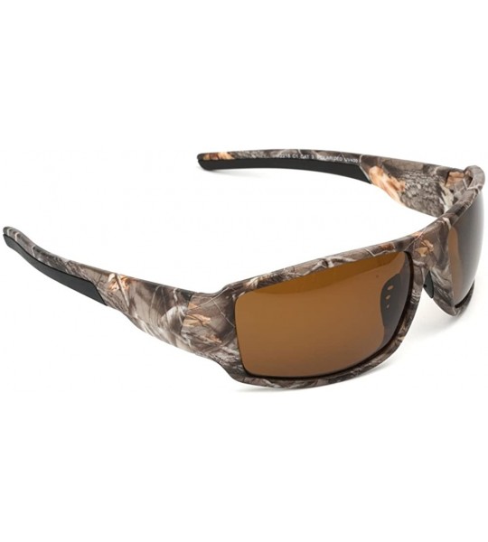 Sport Polarized Outdoor Sports Sunglasses Tr90 Camo Frame for Men Women Driving Fishing Hunting Reduce Glare - Brown - CV12O5...