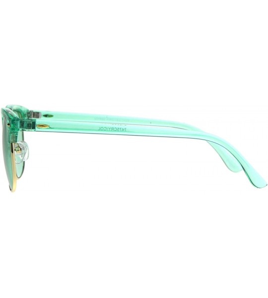 Square Fashion Sunglasses Colorful Translucent Frame Square Horn Rim Shades UV 400 - Green - CU18C6D3CHD $22.15