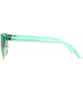 Square Fashion Sunglasses Colorful Translucent Frame Square Horn Rim Shades UV 400 - Green - CU18C6D3CHD $22.15