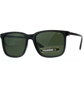 Rectangular Polarized Antiglare Mens Rectangular Mod Designer Horn Rim Sunglasses - Grey Green - C218C52A220 $23.97