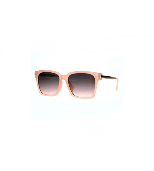 Rectangular Retro Boyfriend Plastic Rim Horned Hipster Sunglasses - Pink Smoke - C3187W87U6X $18.13