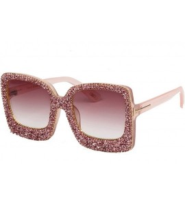 Oversized Women's Oversized Square Rhinestone Sunglasses Fashion UV400 Protection Eyewear - Purple - C0195WHOXQE $31.32