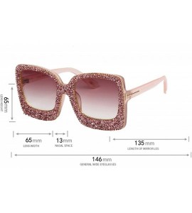 Oversized Women's Oversized Square Rhinestone Sunglasses Fashion UV400 Protection Eyewear - Purple - C0195WHOXQE $31.32