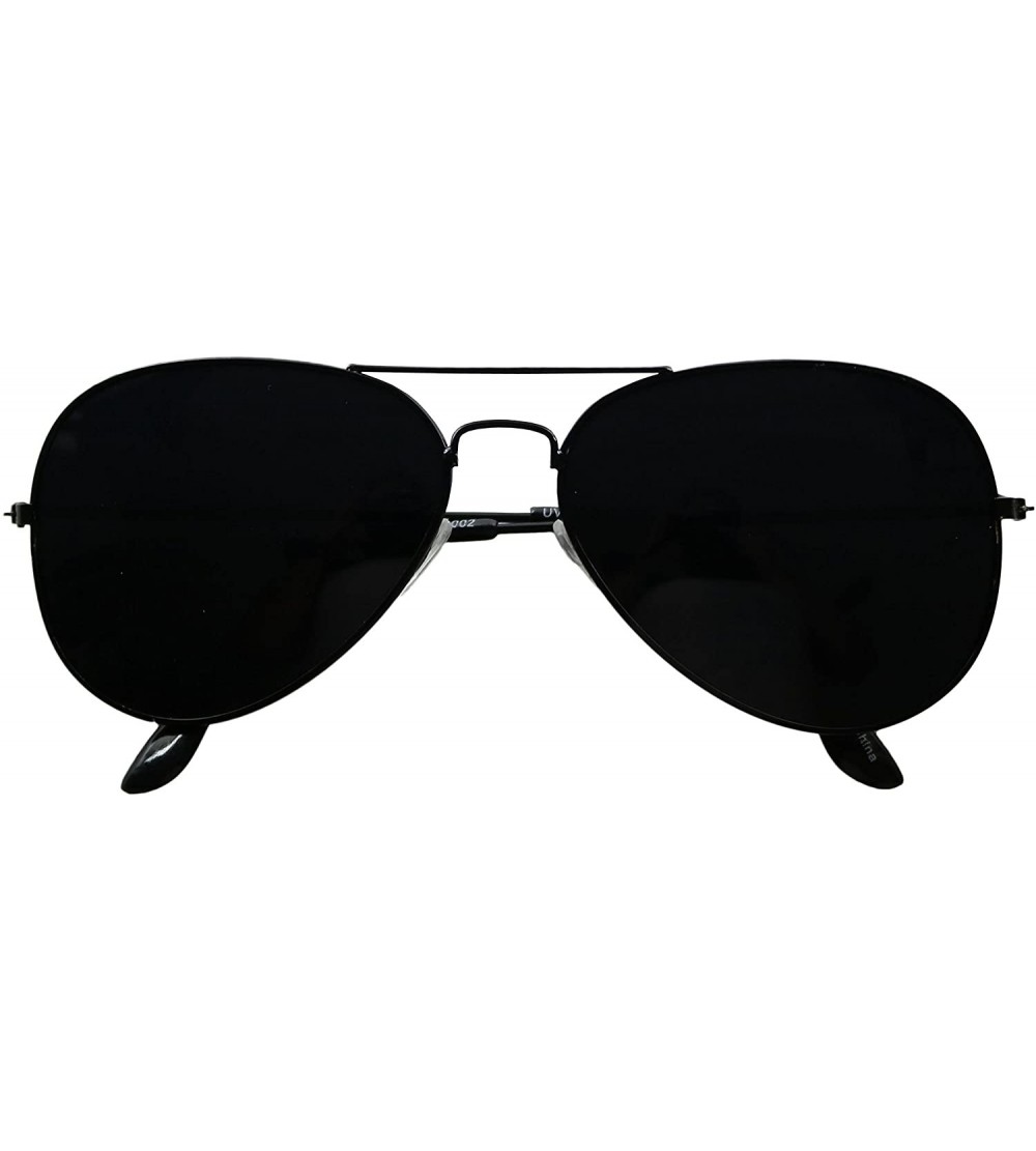 Aviator Super Dark Lens Aviator Sunglasses Retro UV400 Blackout Classic Metal Frame Pilot Shades - CH12E03XQ1T $19.91