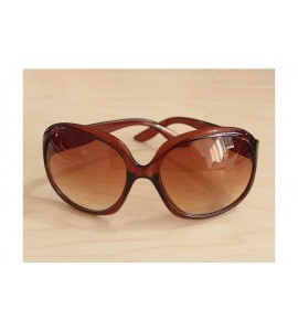 Oval Women Retro Style Anti-UV Sunglasses Big Frame Fashion Sunglasses Sunglasses - Brown - CE18R6Y8CNN $19.59