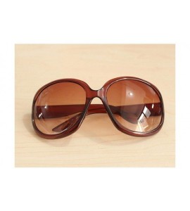 Oval Women Retro Style Anti-UV Sunglasses Big Frame Fashion Sunglasses Sunglasses - Brown - CE18R6Y8CNN $19.59