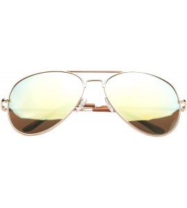 Aviator 'Jacksonville' Double Bridge Aviator Fashion Sunglasses - Gold - CH11PMFKPV9 $18.73