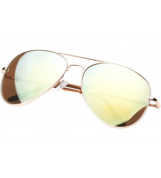 Aviator 'Jacksonville' Double Bridge Aviator Fashion Sunglasses - Gold - CH11PMFKPV9 $18.73