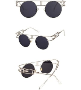 Round Round Sunglasses Men Women Fashion Glasses Retro Frame Vintage Sunglasses - C14 - CE18WYRZ4O0 $67.69