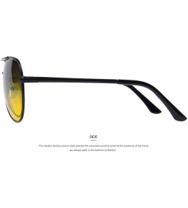 Square Men Polarized Sunglasses Night Vision Driving 100% UV400 - C03 Black G15 - CG197A2W83C $36.36